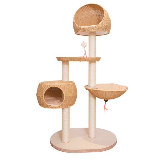 Cat Tree Solid Wood Integrated Multi-Layer Climbing Tower Bed