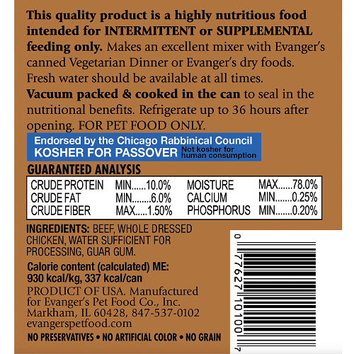 Evanger's Classic All Life Stages Beef with Chicken Wet Dog Food (12.5oz) - Majestic Pet Kingdom