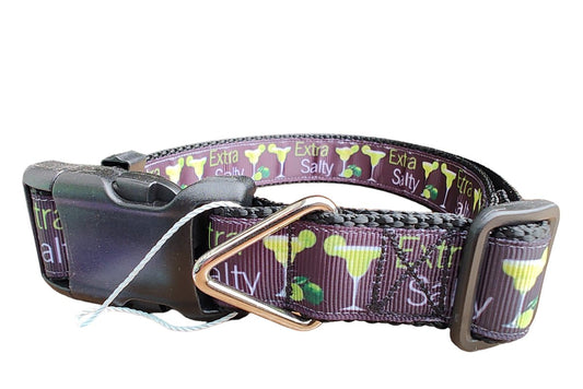 Dog Collar Extra Salty Margarita Black Cocktail Graphic Nylon Band