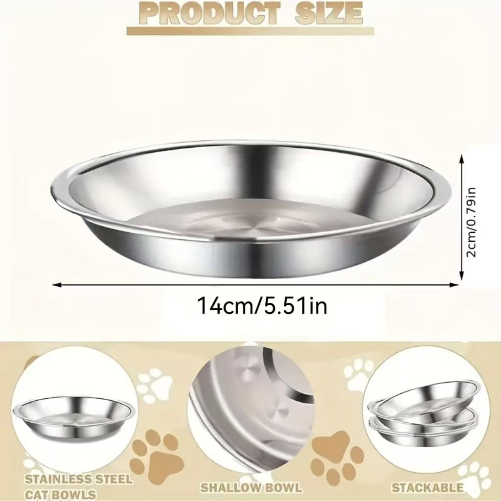 Pet Feeding Cat Food Pet Plate Stainless Steel Thickened Rice Basin