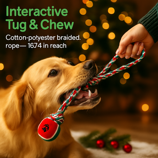 Christmas Dog Rope Chew Toys Set for Puppies and Dogs | Purrfect Pet Kingdom