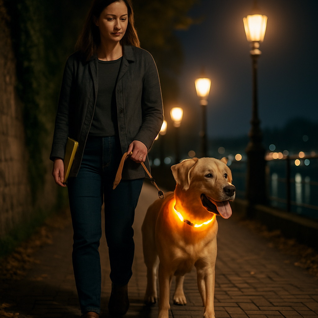 USB Rechargeable LED Dog Collar – Multi-Color Lighting