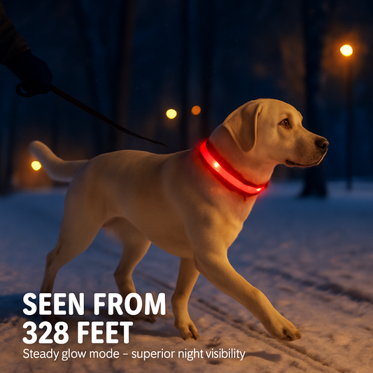 LED Dog Collar: Safety Light for Night Walks | Purrfect Pet Kingdom
