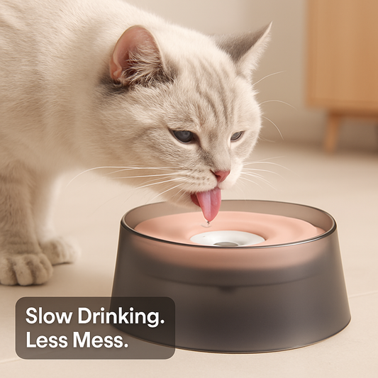 Dog Water Bowl Spill-Proof Floating Disk Slow Drinking Basin - Detail Angle 2 | Majestic Pet Kingdom
