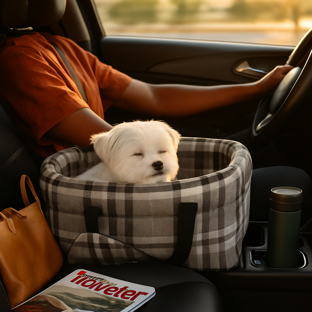 Pet Console Car Seat with Storage Pocket