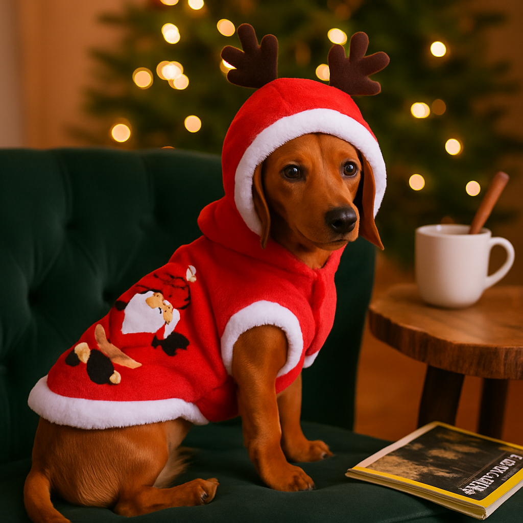 Pet Christmas Santa Claus Reindeer Antlers Costume