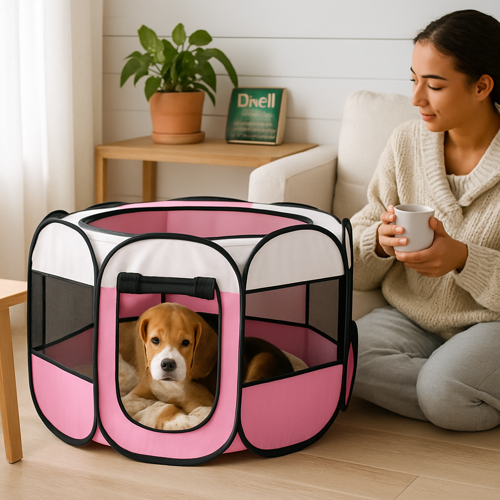 Foldable Portable Pet Tent Exercise Pen for Indoor Outdoor