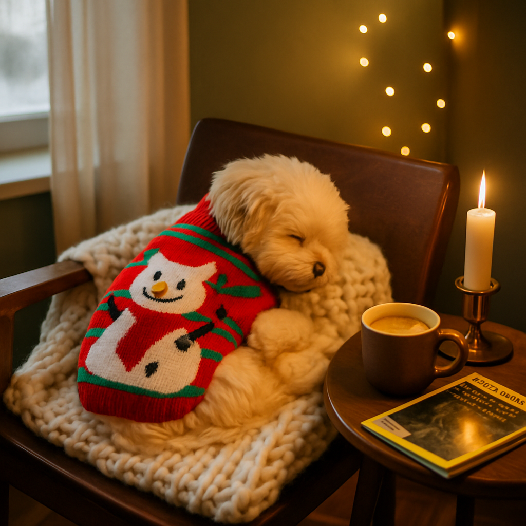 Pet Christmas Sweater Snowman pattern - Size L