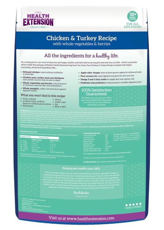 Dog Food Health Extension Chicken and Turkey Dry Dog Food Bag - Detail Angle 2 | Majestic Pet Kingdom