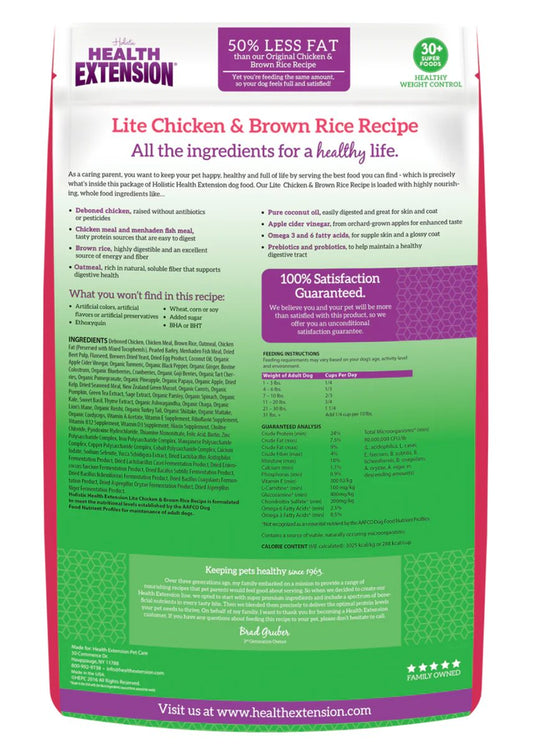 Dog Food Health Extension Lite Chicken & Brown Rice Dry Kibble - Detail Angle 2 | Majestic Pet Kingdom