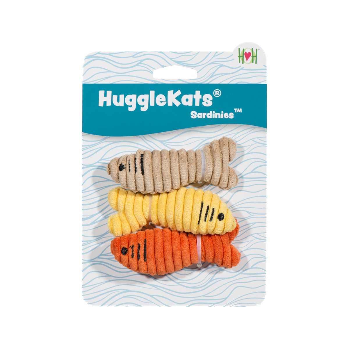 Cat Toys HuggleKats Sardinies Plush Catnip Squeak Fish
