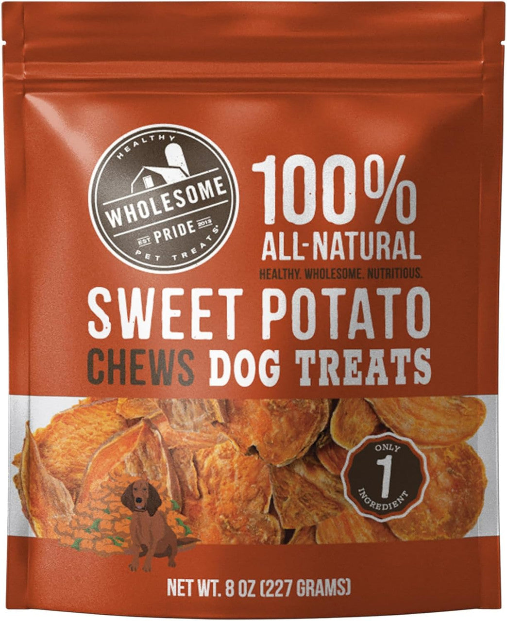 Dog Chews Wholesome Pride 100% Natural Sweet Potato Chews 8o