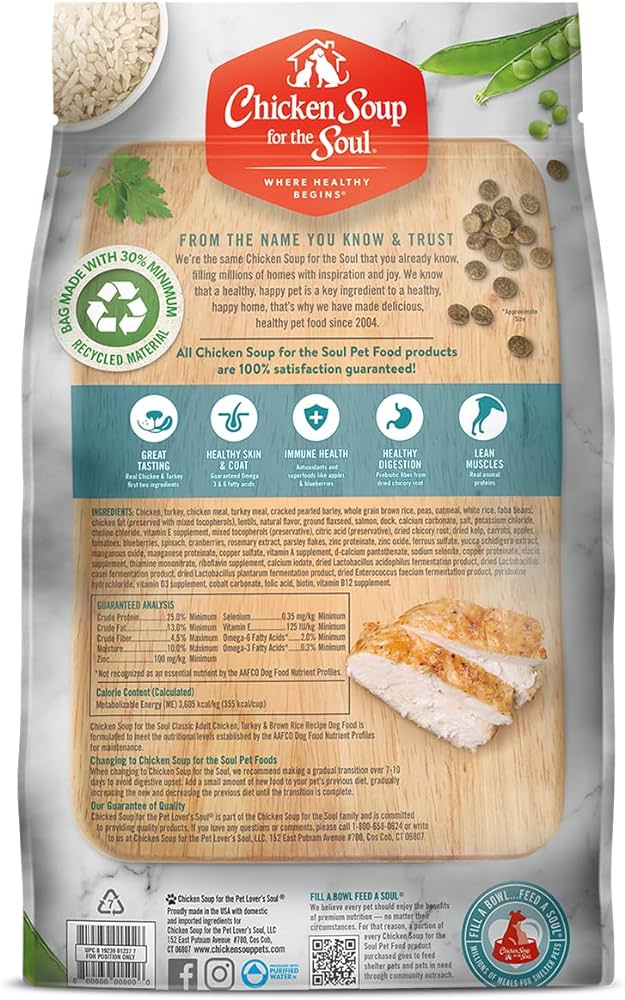 Dog Food Chicken Soup Adult Chicken Turkey Brown Rice Kibble