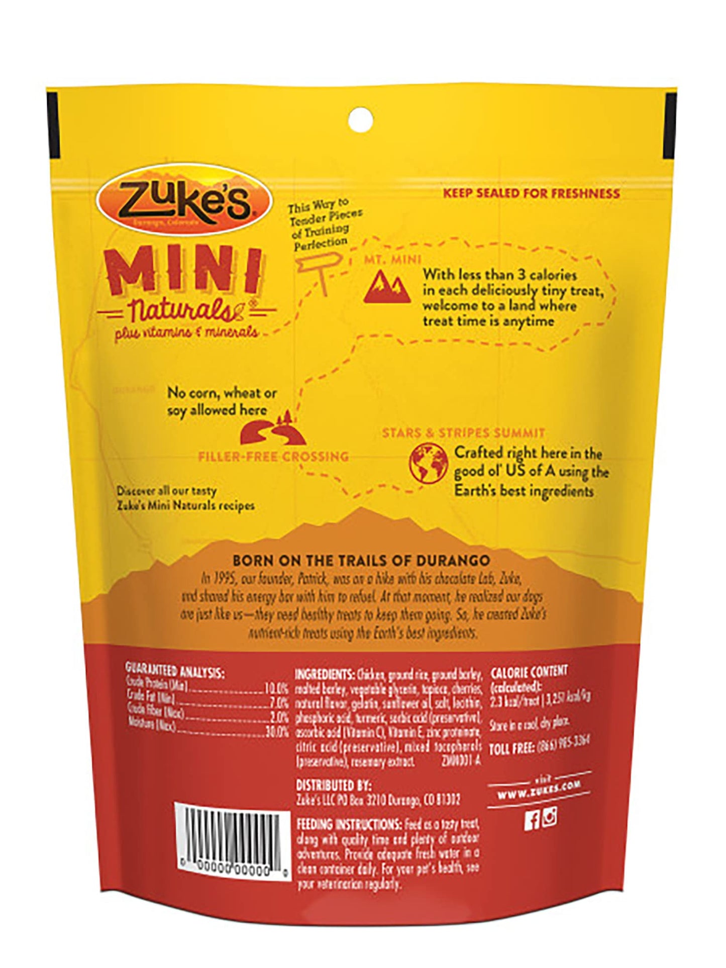 Dog Treats Zukes Mini Naturals Chicken Training Chews 6oz Bag - Detail Angle 2 | Majestic Pet Kingdom
