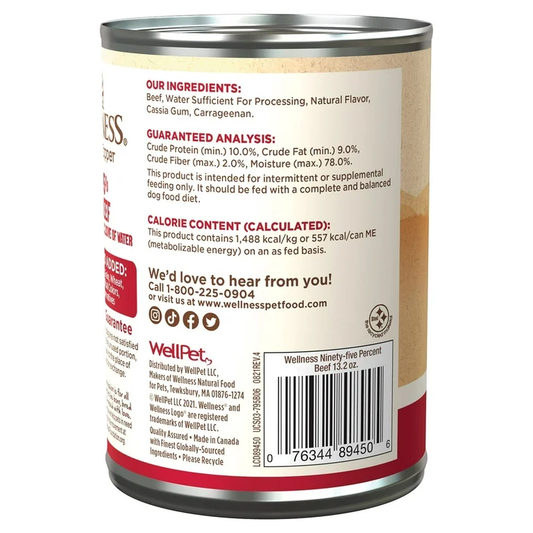 Wellness Adult 95% Beef Wet Dog Food (13.2oz) - Majestic Pet Kingdom