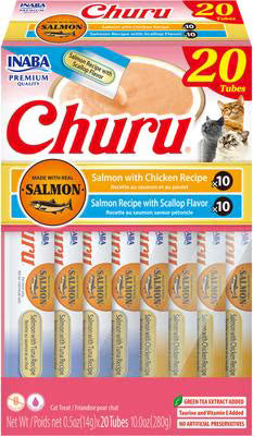 Cat Treats Inaba Churu Poultry & Seafood Puree Tubes 20-Pack - Main Feature View | Majestic Pet Kingdom