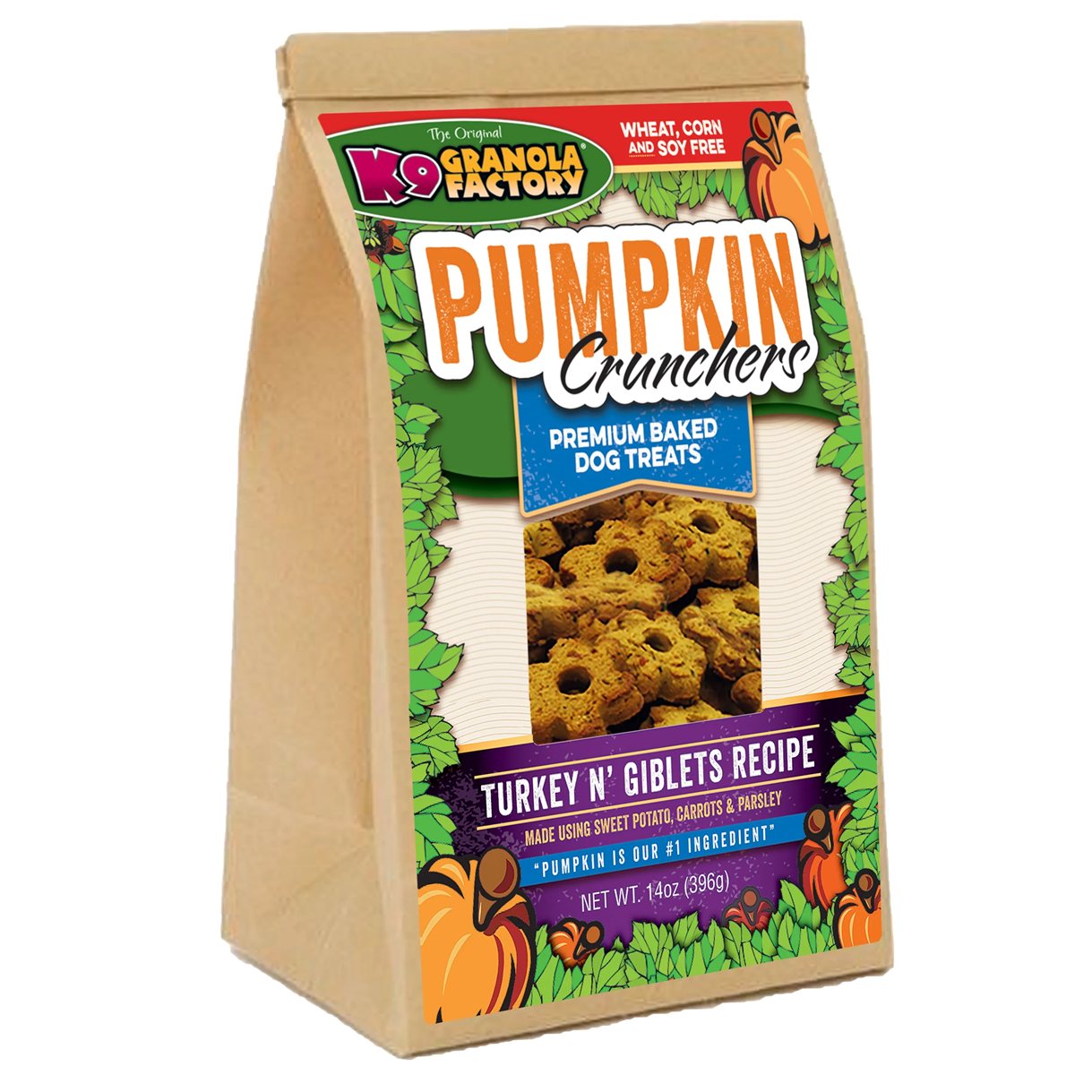 Dog Treats K9 Granola Factory Turkey Giblet Crunchers 14oz B