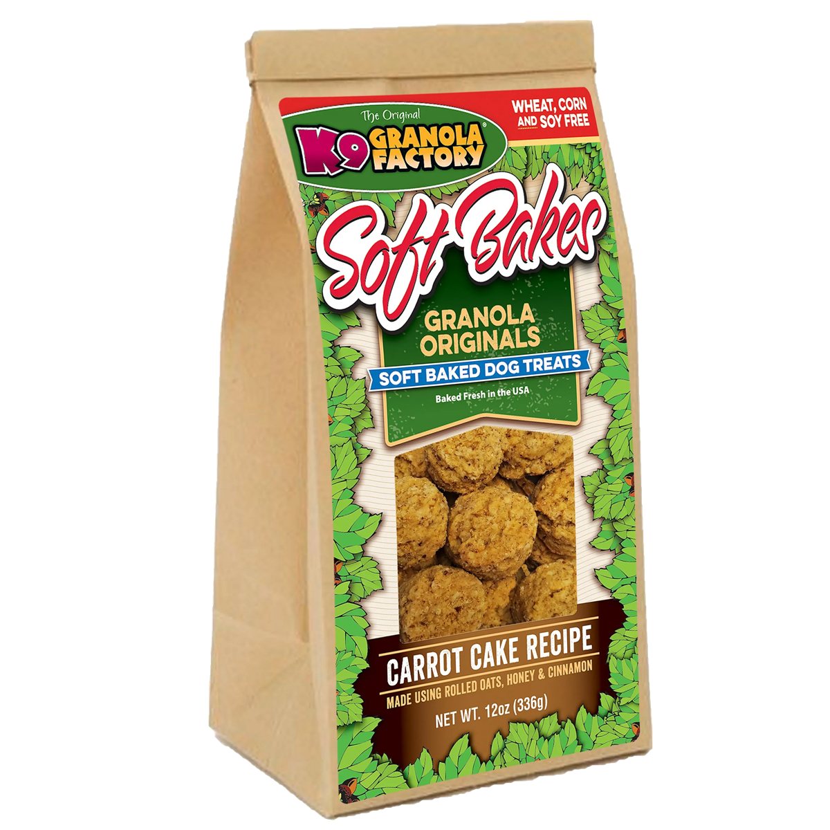Dog Treats K9 Granola Factory Carrot Cake Soft Bakes 12oz