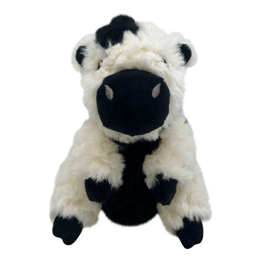 Dog Plush Toy KONG Comfort Tykes Cow Soft Squeaky Stuffed Baby - Detail Angle 2 | Majestic Pet Kingdom