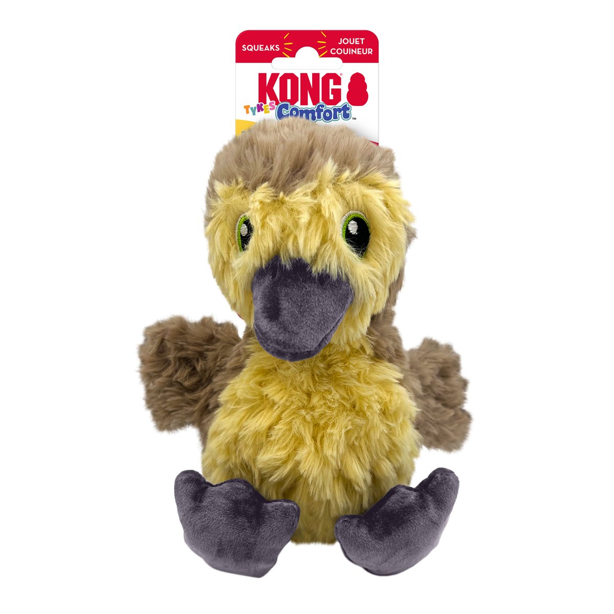 Dog Plush Toy KONG Comfort Tykes Gosling Squeaky Baby Chew