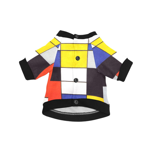 Dog T-Shirt Piet Mondrian Composition A Abstract Round Neck - Detail Angle 2 | Majestic Pet Kingdom