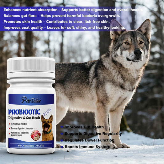 PetriTailor Probiotics Supplement for Dogs Digestive Enzymes Prebiotics - Detail Angle 2 | Majestic Pet Kingdom