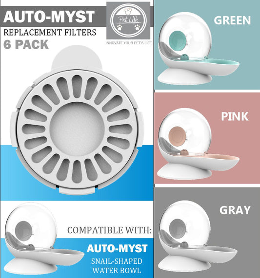Pet Water Filters Auto-Myst 2-in-1 Replacement Cartridges 6pk