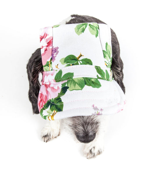 dog-sun-hat-floral-botanic-uv-protection-adjustable-sun-cap-luxury-view-2 | Majestic Pet Kingdom