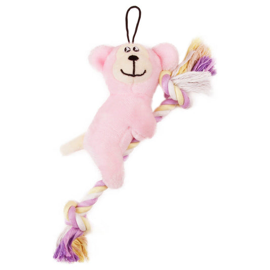 'Broom-Lick' Plush and Jute Rope Squeaking Newborn Cat and Dog Toy