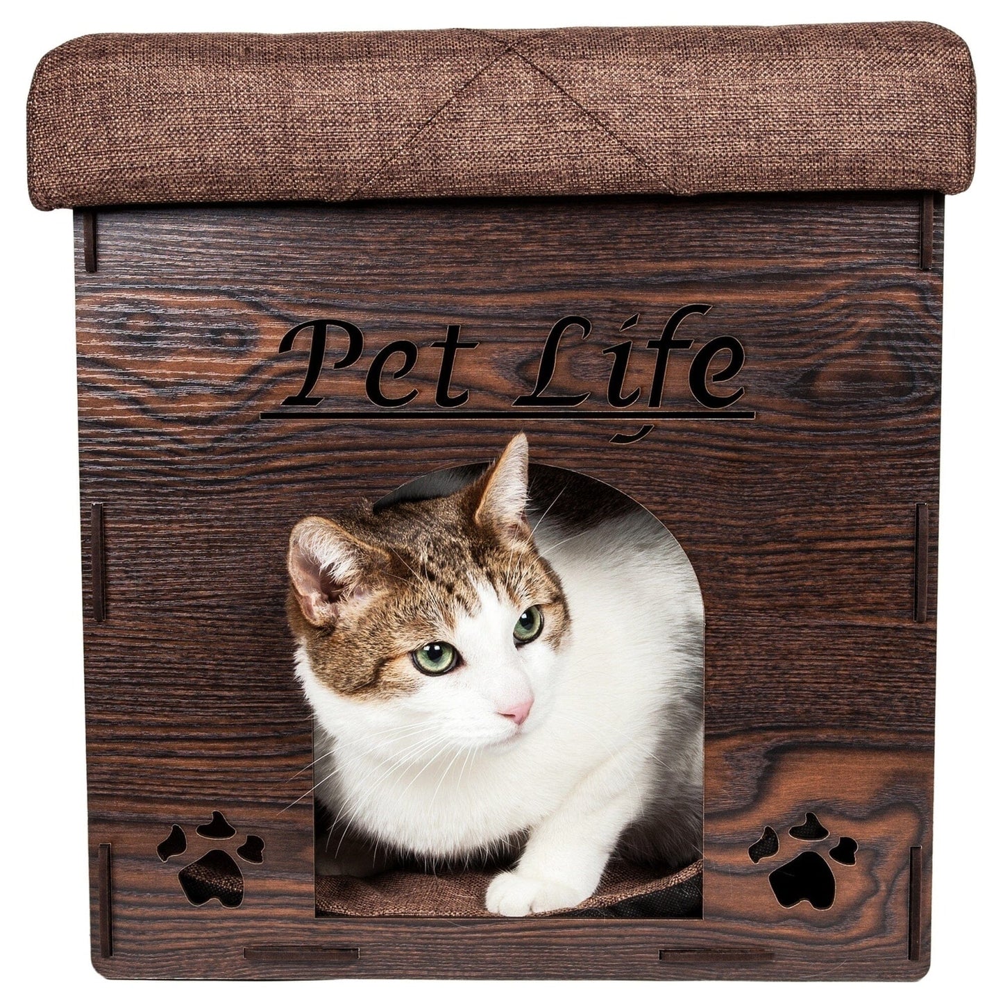 Cat House Kitty Kallapse Folding Ottoman Bench Sleeping Furniture - Detail Angle 7 | Majestic Pet Kingdom