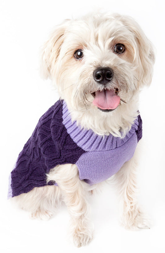 Pet Life ® Oval Weaved Heavy Knitted Fashion Designer Dog Sweater - Detail Angle 2 | Majestic Pet Kingdom