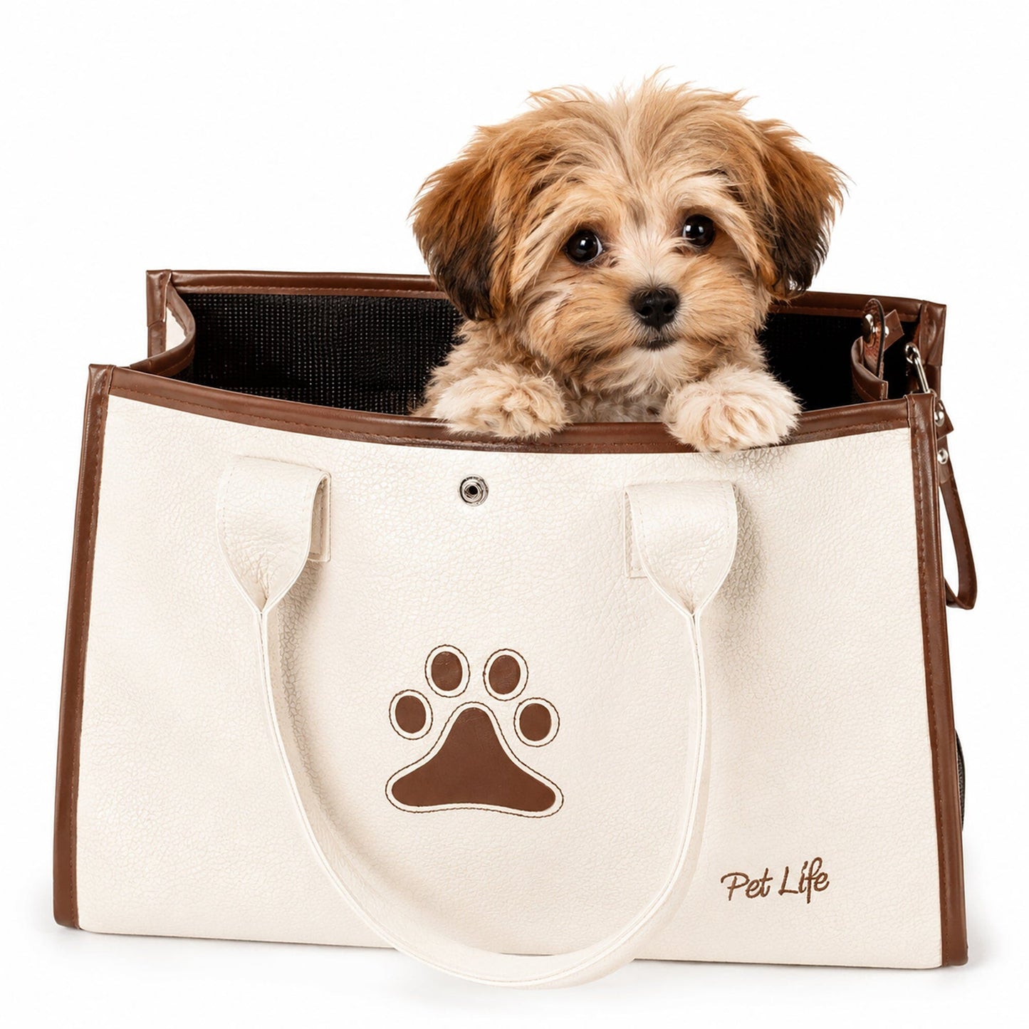 Pet Life ® 'Posh Paw' Elegant Leatherette Designer Fashion Travel Pet Dog Carrier Tote