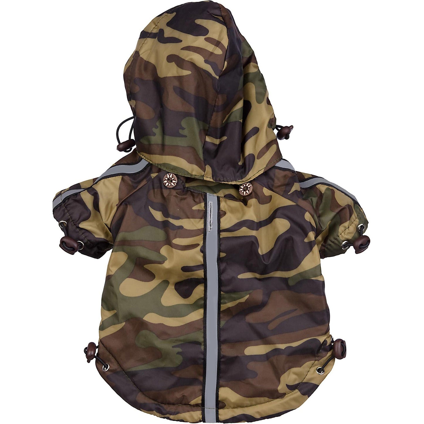 Pet Life ® 'Reflecta-Sport' Multi-Adjustable Reflective Weather-Proof Dog Raincoat w/ Removable Hood