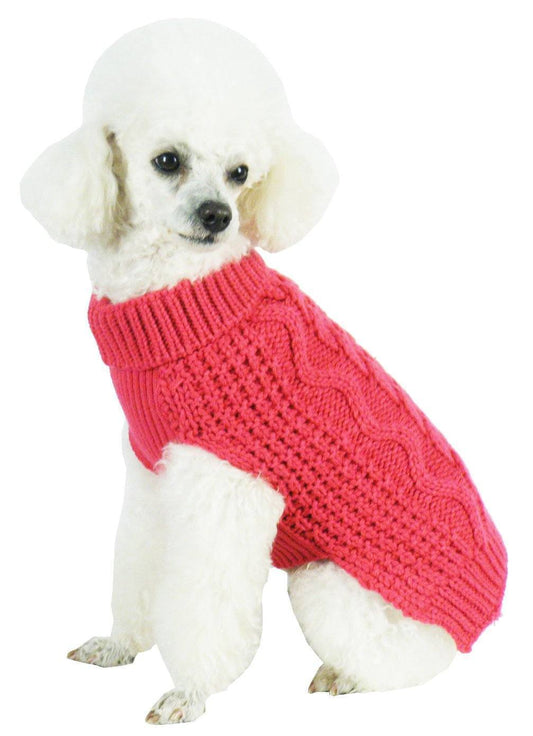 Pet Life ® 'Swivel-Swirl' Heavy Cable Knitted Fashion Designer Dog Sweater - Detail Angle 2 | Majestic Pet Kingdom