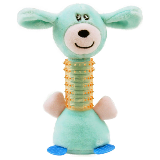 Dog Chew Toy Totty-Chew Plush Rubber Squeaky Teething Chewer
