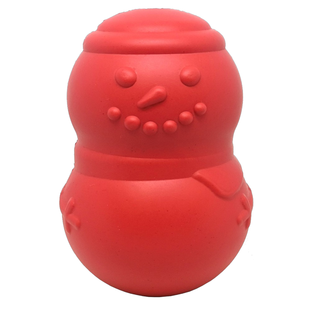 Dog Chew Toy Snowman Durable Winter Rubber Play for Large