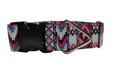 1.5" Wide Pink Tribal Nylon Dog Collar | Purrfect Pet Kingdom