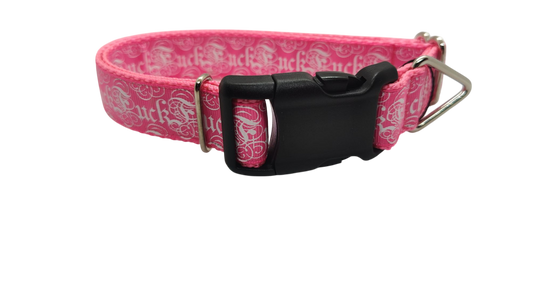 Fuck Pink Nylon Dog Collar | Purrfect Pet Kingdom