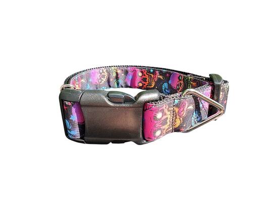 Mushrooms and Skulls Nylon Dog Collar | Purrfect Pet Kingdom