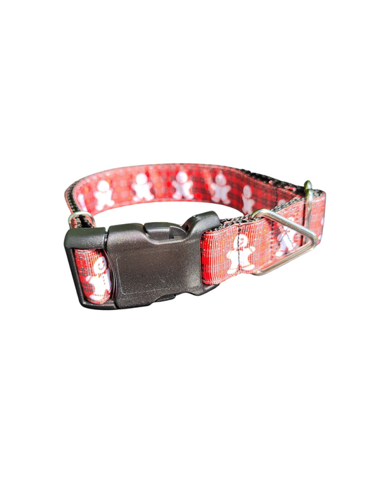 Plaid Gingerbread Man Nylon Dog Collar | Purrfect Pet Kingdom
