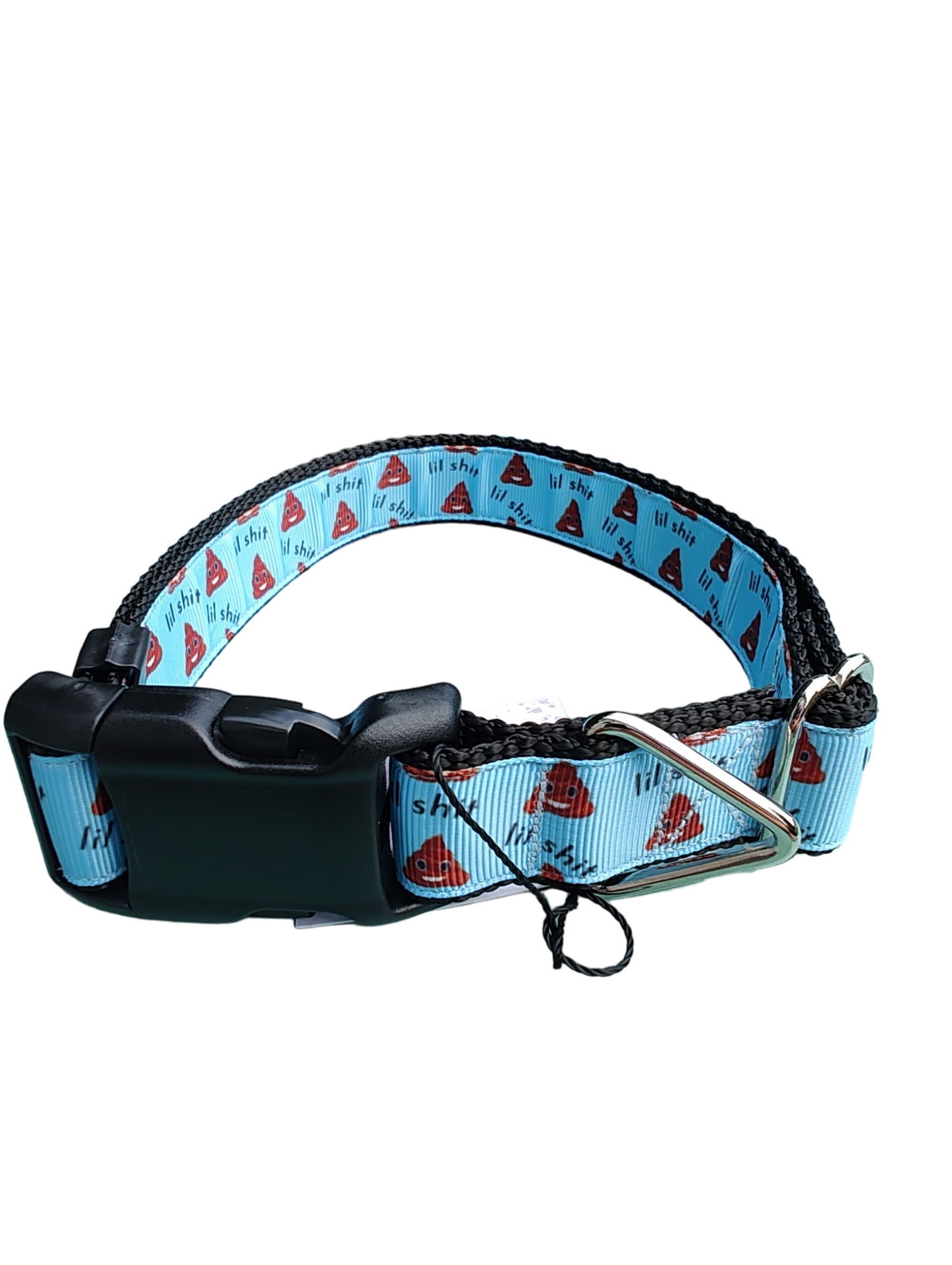 Lil Shit Black Nylon Dog Collar MD, LG, XL, Leash | Purrfect Pet Kingdom