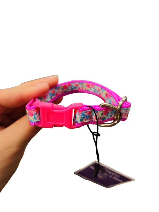 1/2" Bright Flowers Nylon Dog / Cat Collar
