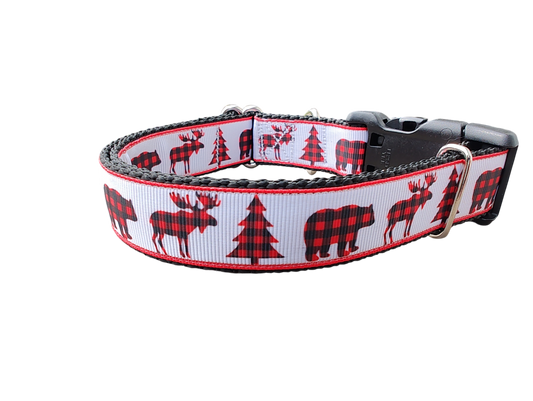 Buffalo Check Forest Nylon Dog Collar | Purrfect Pet Kingdom