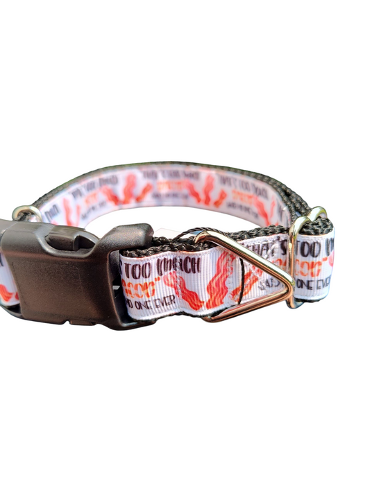 Too Much Bacon Nylon Dog Collar | Purrfect Pet Kingdom