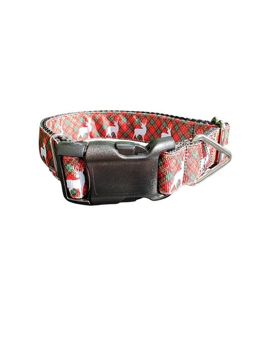 Tartan Plaid Deer Nylon Dog Collar | Purrfect Pet Kingdom