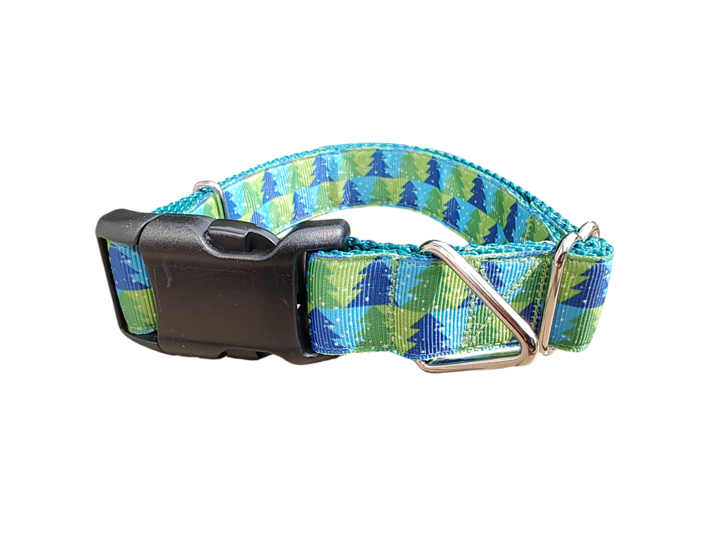 Green And Blue Trees Nylon Dog Collar | Purrfect Pet Kingdom