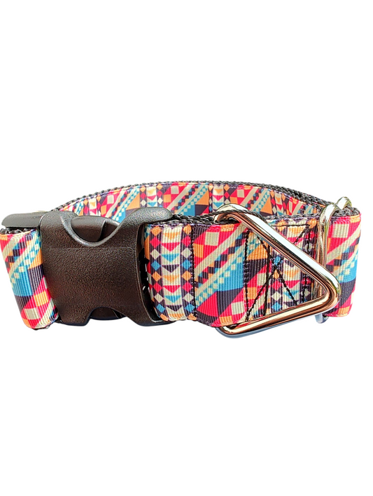 1.5" Wide Aztec Stripes Nylon Dog Collar | Purrfect Pet Kingdom