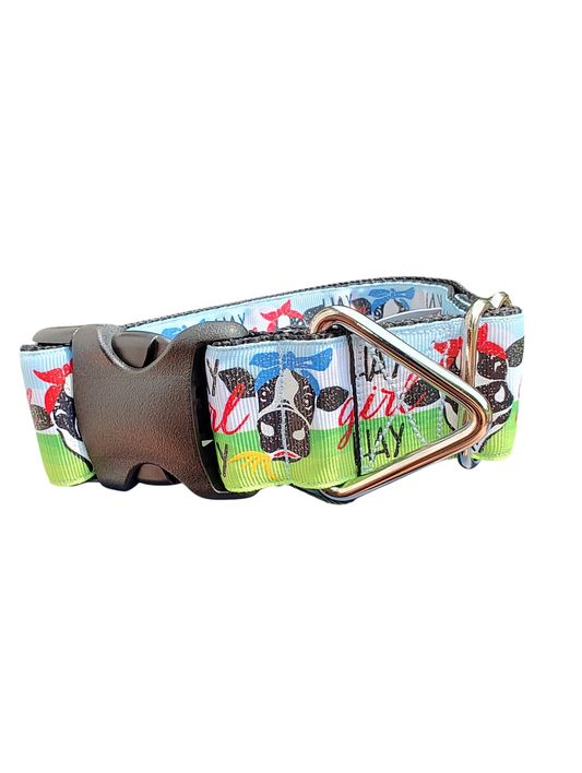 1.5" Wide Hay Girl Hay Cow Nylon Dog Collar | Purrfect Pet Kingdom