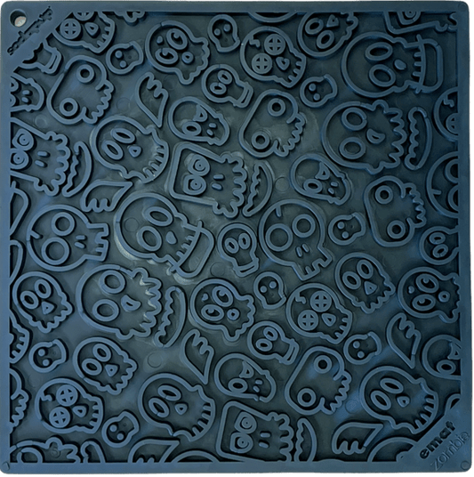 Dog Lick Mat Zombie Skull Halloween Silicone Enrichment Pad - Detail Angle 2 | Majestic Pet Kingdom