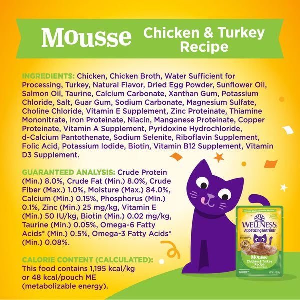 Wellness Appetizing Entrees Chicken & Turkey Mousse Cat (1.4oz) - Majestic Pet Kingdom